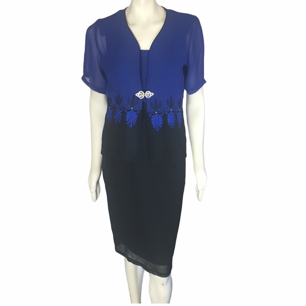 Elegant Blue Short Sleeve - 3 Piece Set